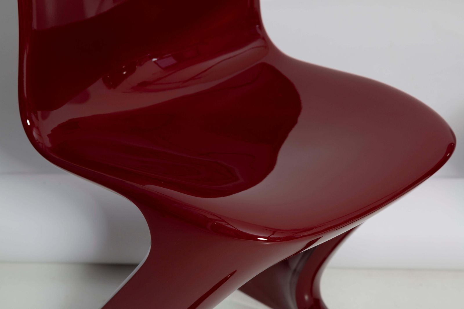Set Of Six Red Wine Kangaroo Chairs Designed By Ernst Moeckl, Germany, 1968 photo vinterior