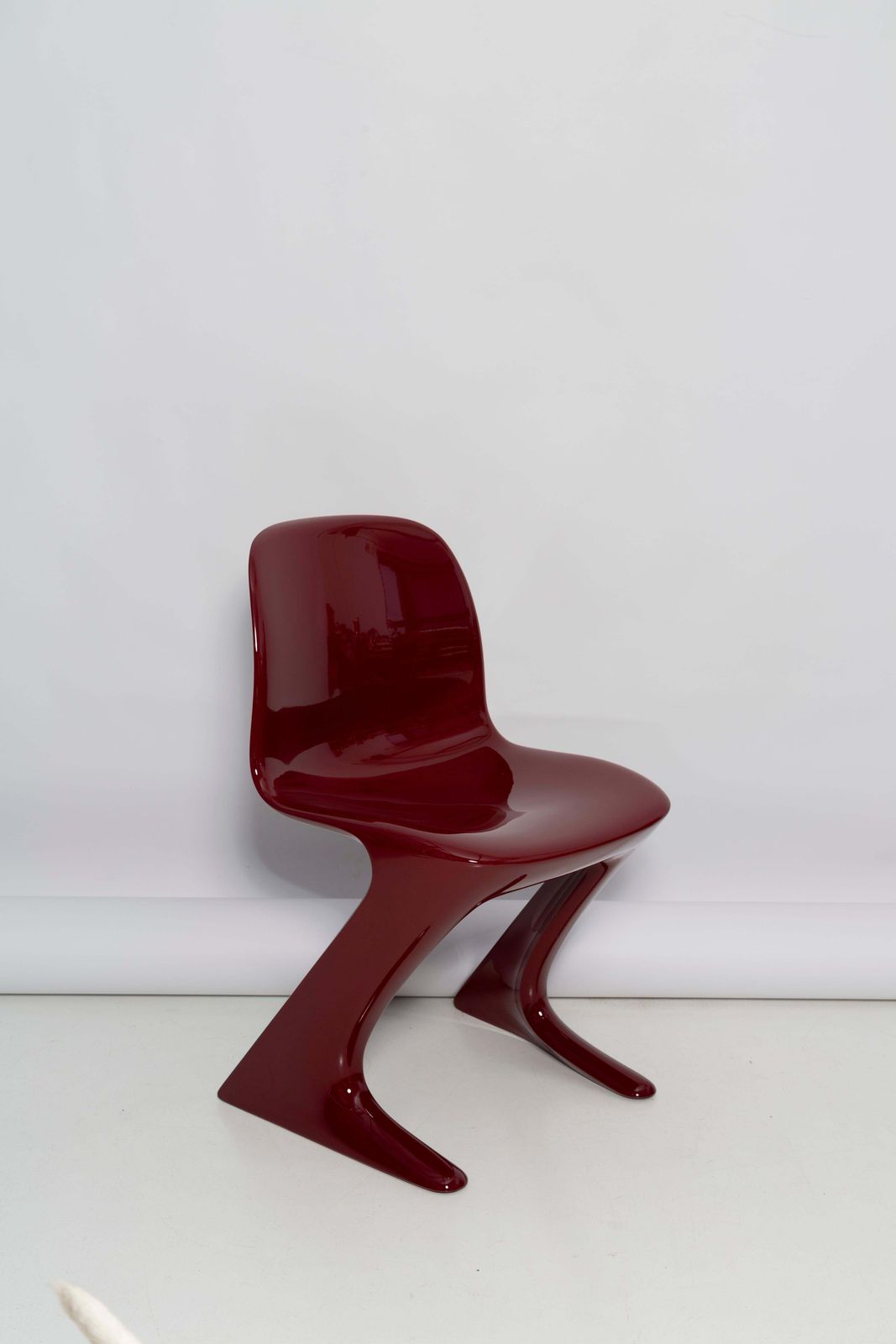 photo for sale Set Of Six Red Wine Kangaroo Chairs Designed By Ernst Moeckl, Germany, 1968