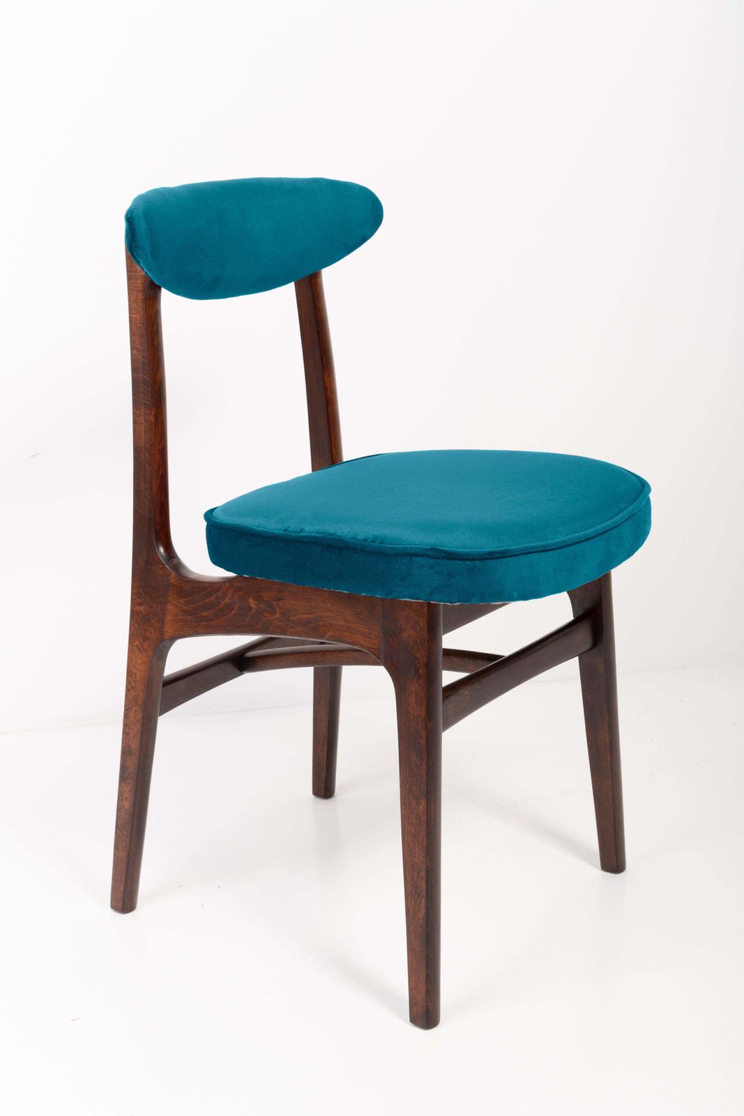 Twelve 20th Century Petrol Blue Velvet Chairs By Rajmund Halas Europe, 1960s photo Furniture
