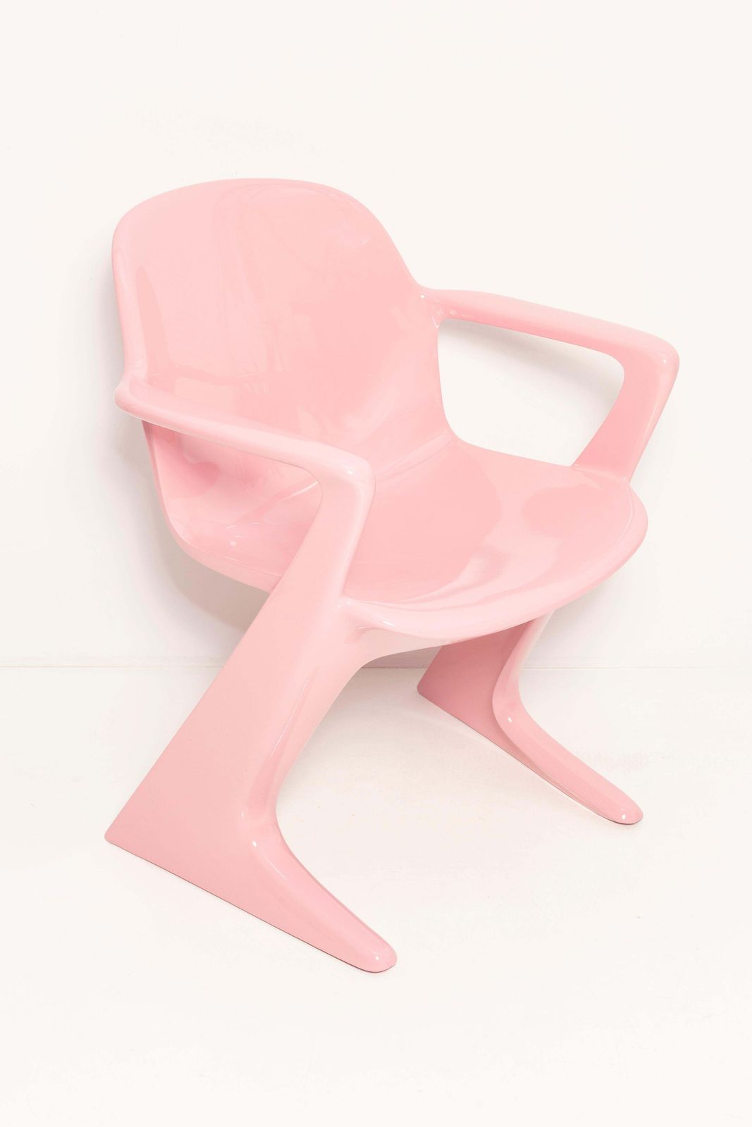 Set Of Six Midcentury Pink Kangaroo Chairs, Ernst Moeckl, Germany, 1960s photo vinterior