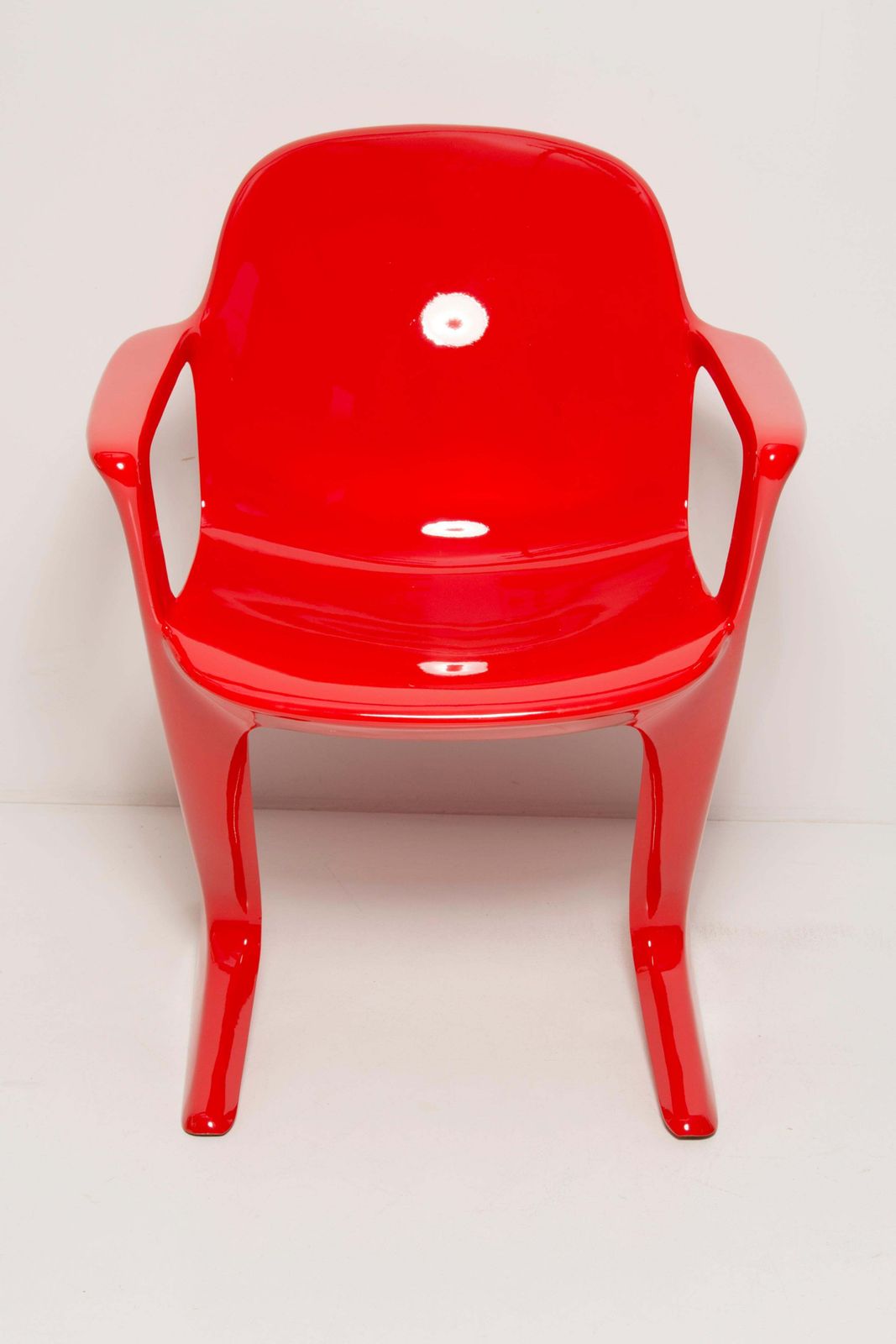 Set Of Six Midcentury Signal Red Kangaroo Chairs, Ernst Moeckl, Germany, 1968 photo buy