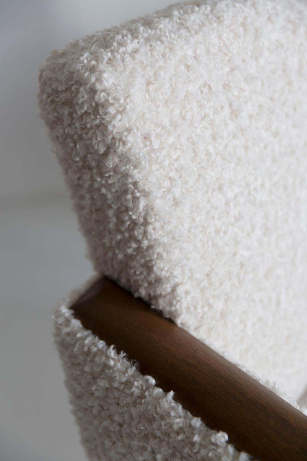 Pair Of Midcentury Light Faux Fur Bouclé Swivel Armchairs, Europe, 1960s photo buy