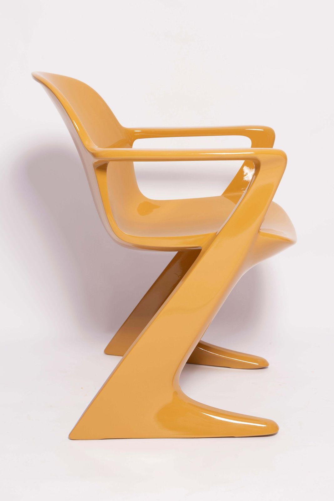 Set Van Zes Mid Century Zandbeige Kangaroo Stoelen, Van Ernst Moeckl, Duitsland 1968 photo Meubels