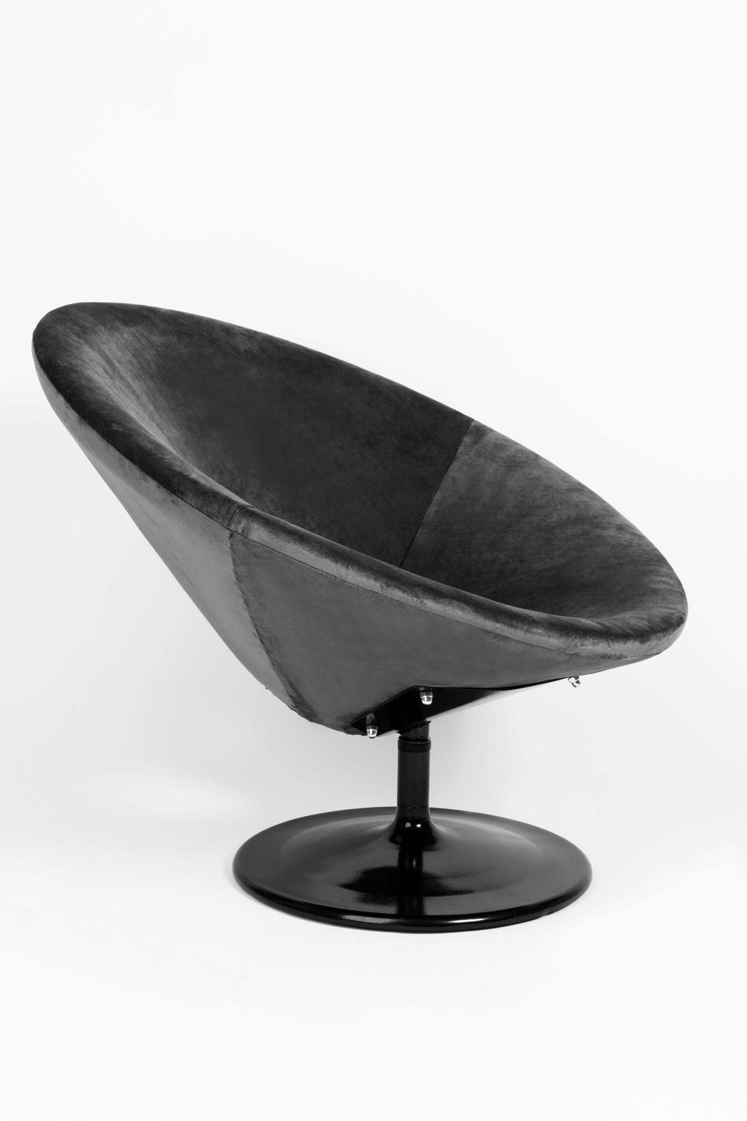 Set Of Two 20th Century Vintage Black Velvet Swivel Armchairs, 1960s photo 4677.0
