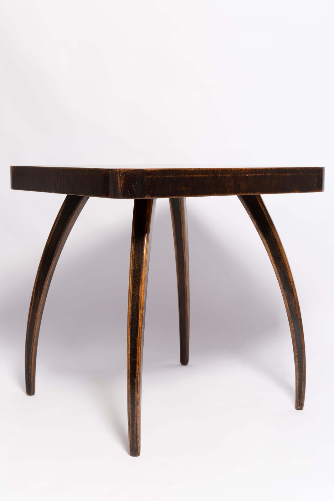 photo for sale Mid Century Table By Jindřich Halabala And Set Of 4 Boucle Chairs, Europe, 1960s