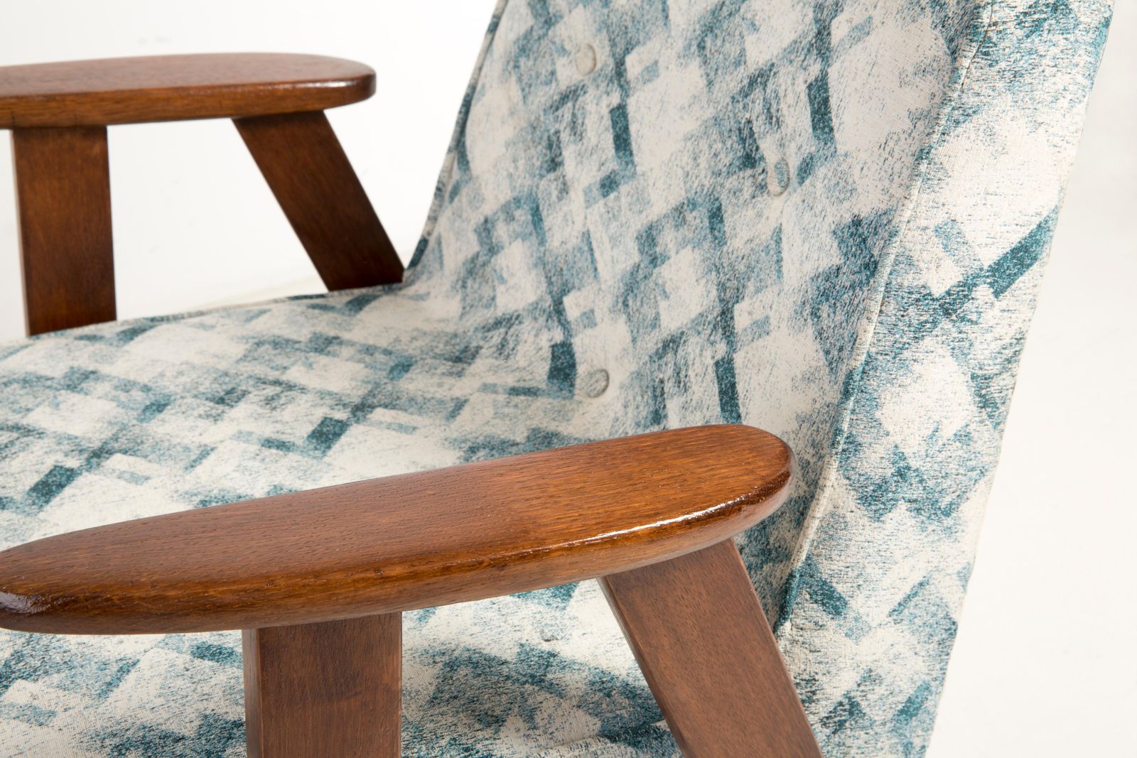 Lichtgroen Gedessineerde 366 Fauteuil, Jozef Chierowski, Jaren 1960 photo 679.0