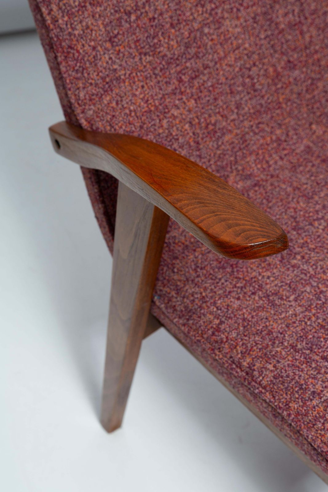 Mid Century Vintage Purple Melange Armchair By Mieczyslaw Puchala, 1960s photo for sale