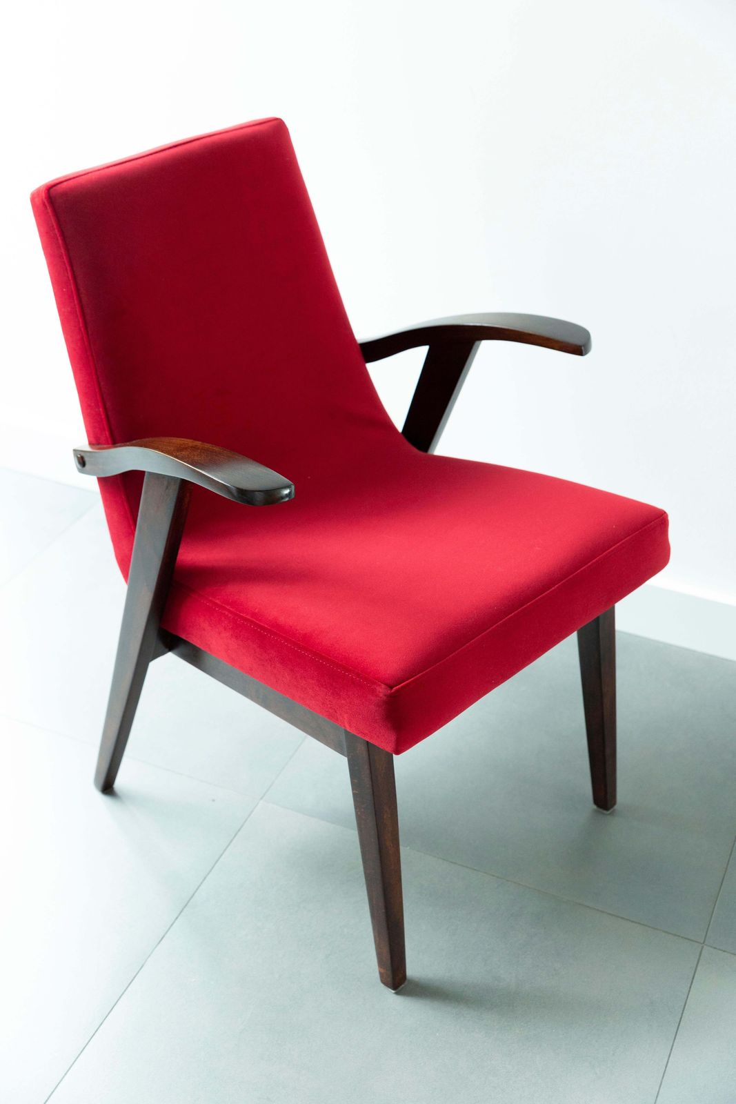 20th Century Vintage Red Armchair By Mieczyslaw Puchala, 1960s photo 850.0