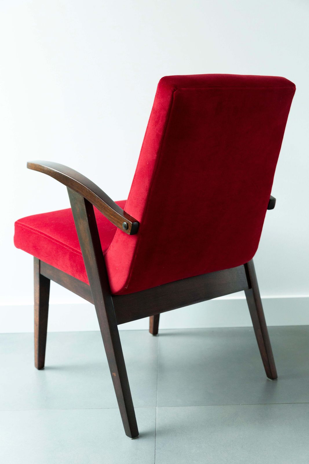 20th Century Vintage Red Armchair By Mieczyslaw Puchala, 1960s photo vintage