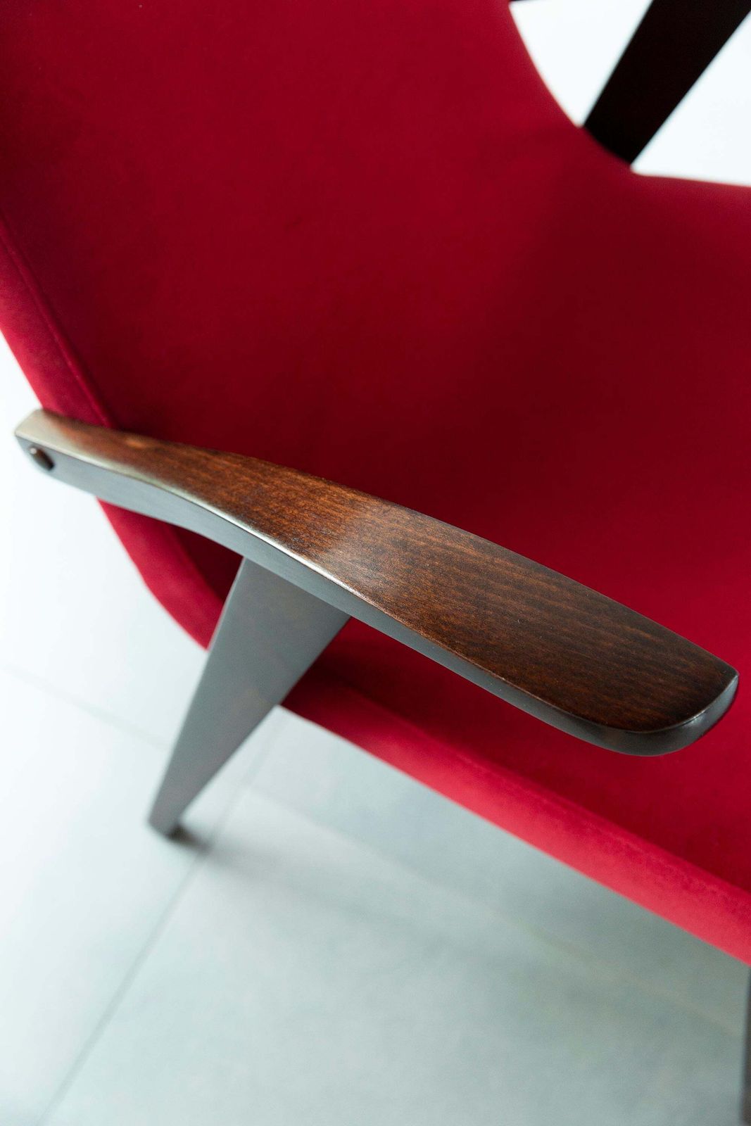 photo for sale 20th Century Vintage Red Armchair By Mieczyslaw Puchala, 1960s