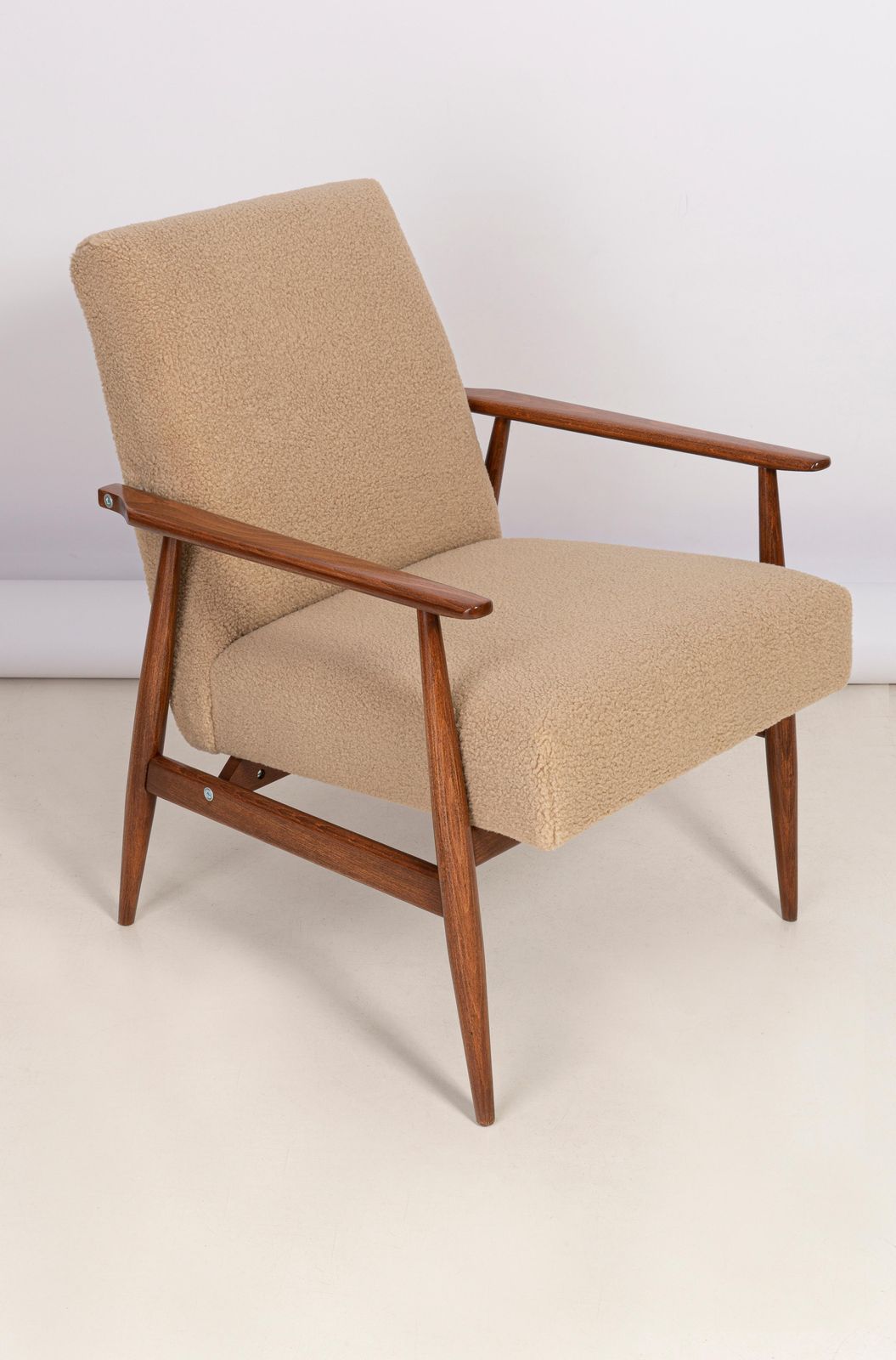 Camel Bouclé Dante Armchair, H. Lis, 1960s photo furniture