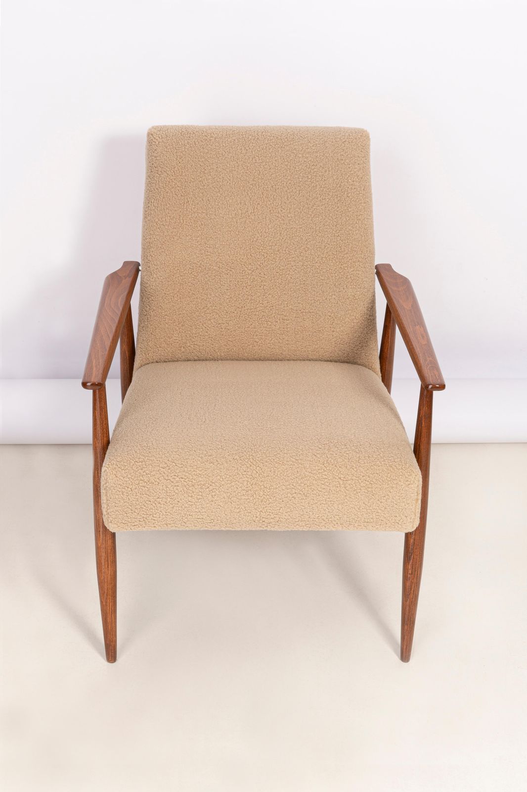 Camel Bouclé Dante Armchair, H. Lis, 1960s photo Furniture
