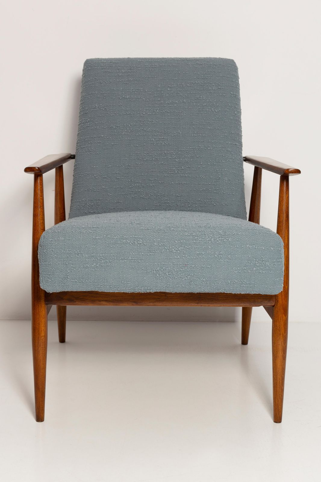 1191.0 Mid Century Gray Blue Boucle Dante Armchair, H. Lis, 1960s photo