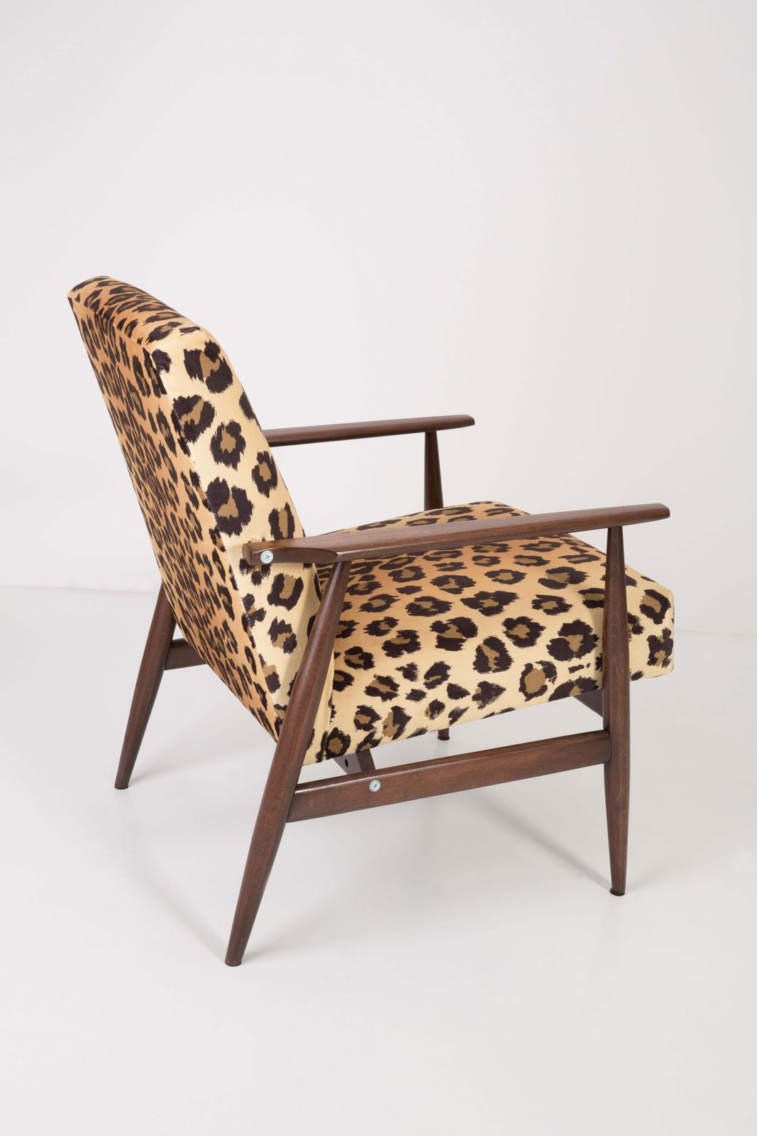 Midcentury Leopard Print Velvet Dante Armchair, H. Lis, 1960s photo buy