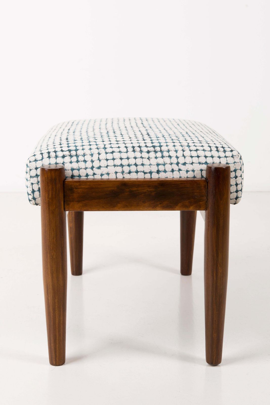 Mid Century White And Aqua Vintage Armchair And Stool, Edmund Homa, Europe, 1960s photo vinterior
