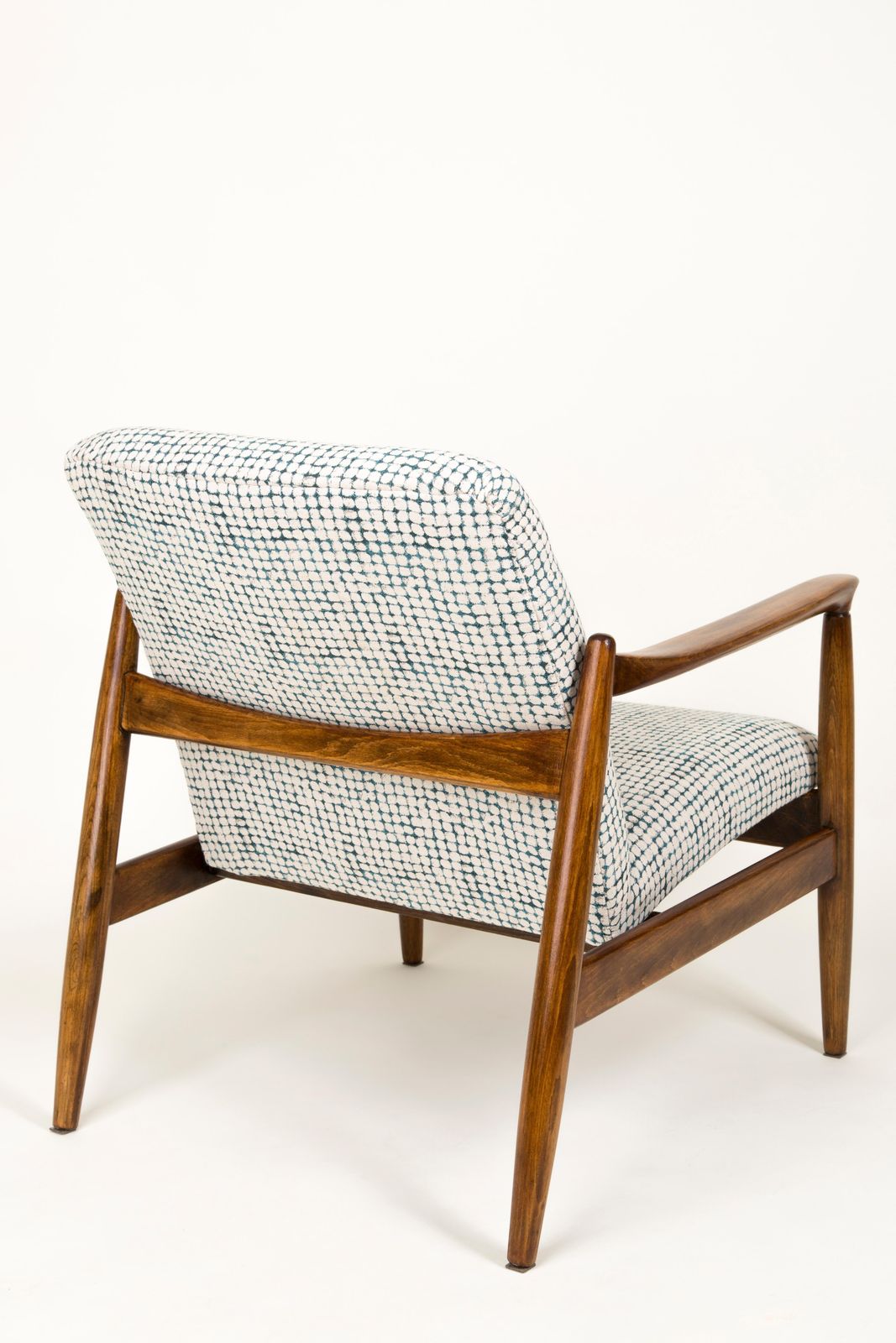 photo buy Mid Century Wit En Aqua Vintage Fauteuil Met Hocker, Edmund Homa, Europa, Jaren 1960