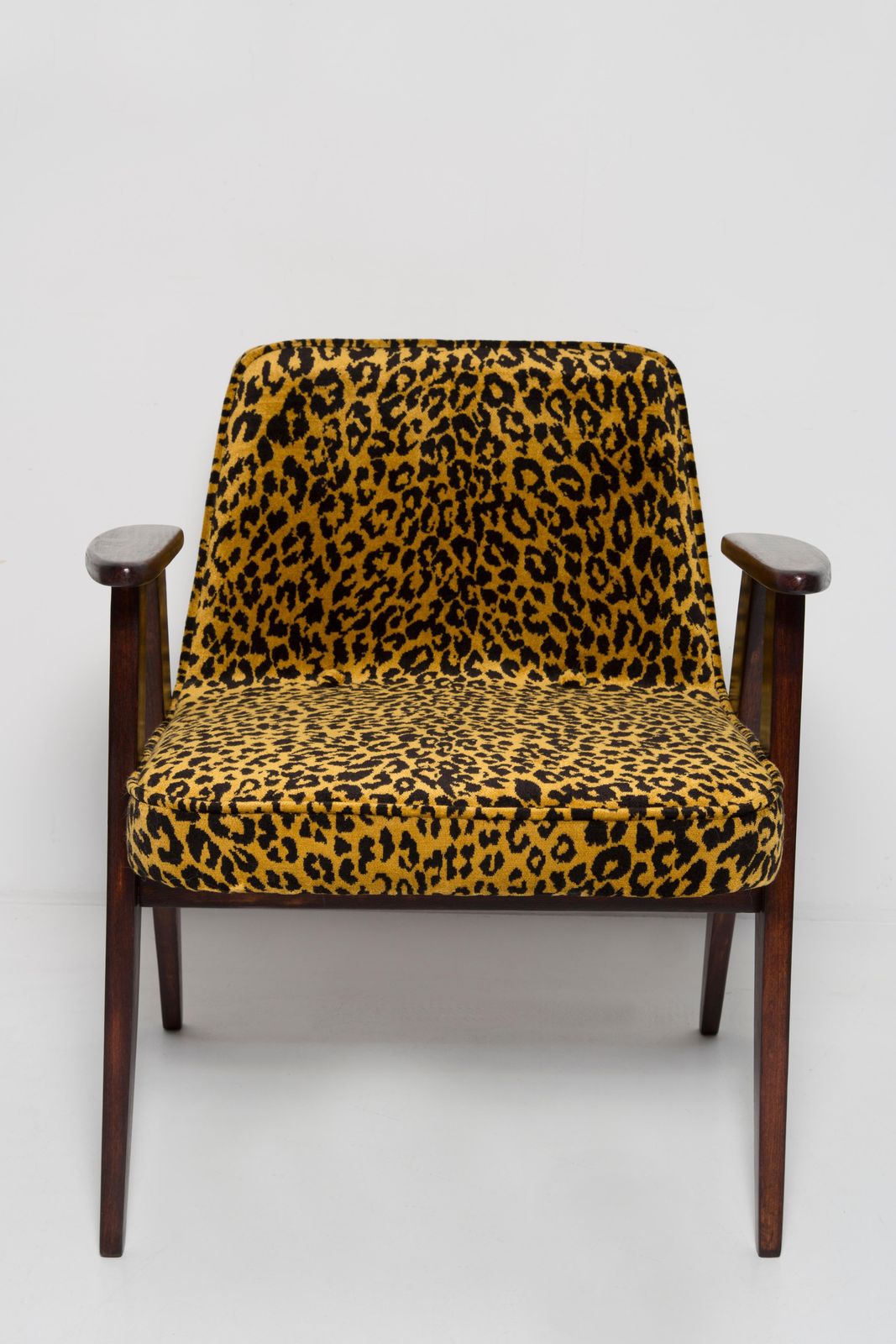 photo furniture Mid Century 366 Armchair In Leopard Velvet, Jozef Chierowski, Europe 1960s