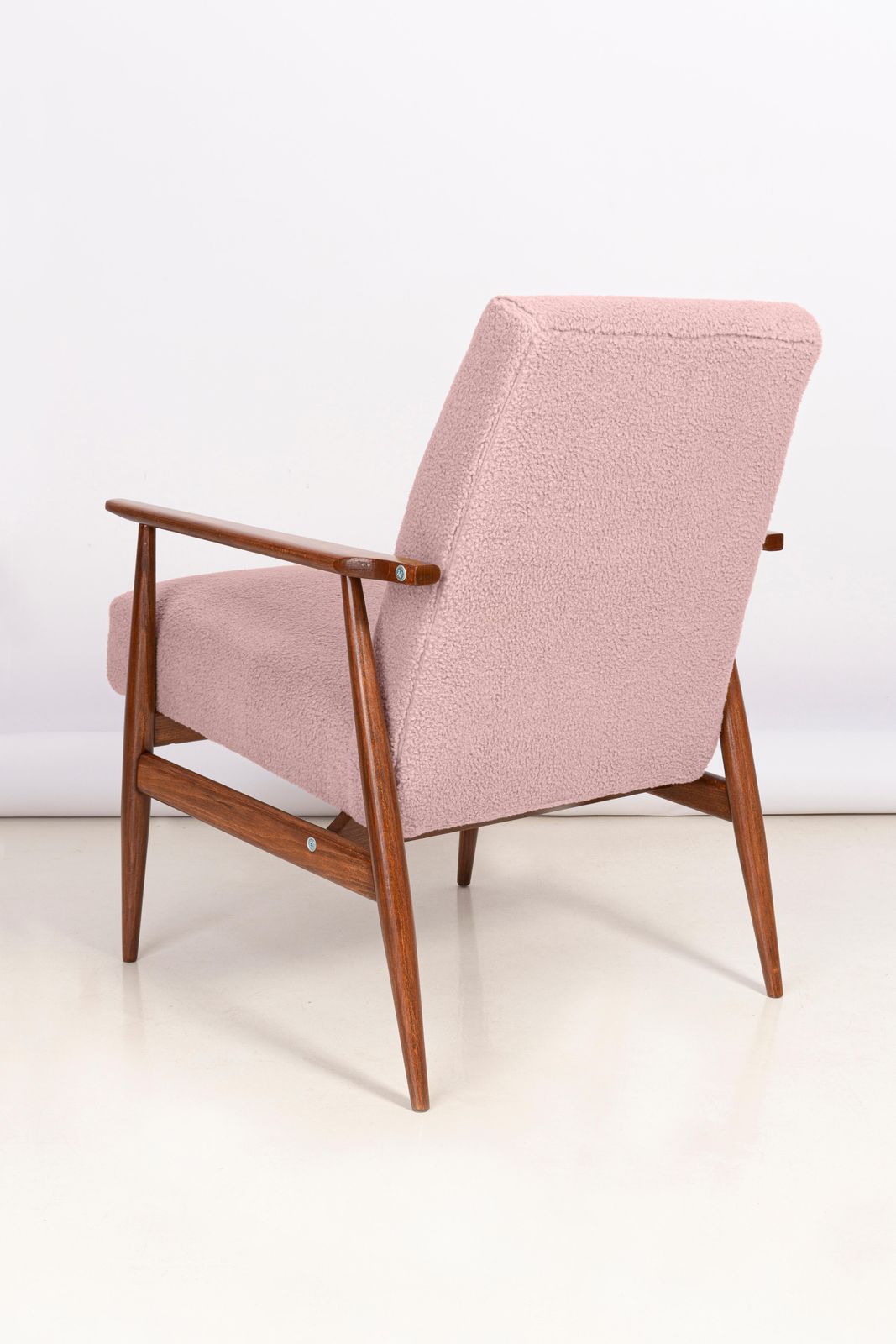 photo for sale Dusty Pink Bouclé Dante Armchair, H. Lis, Europe, 1960s