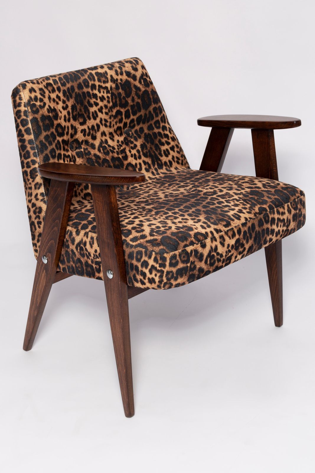 Mid Century 366 Armchair In Leopard Print Velvet, Jozef Chierowski, Europe 1960s photo Furniture