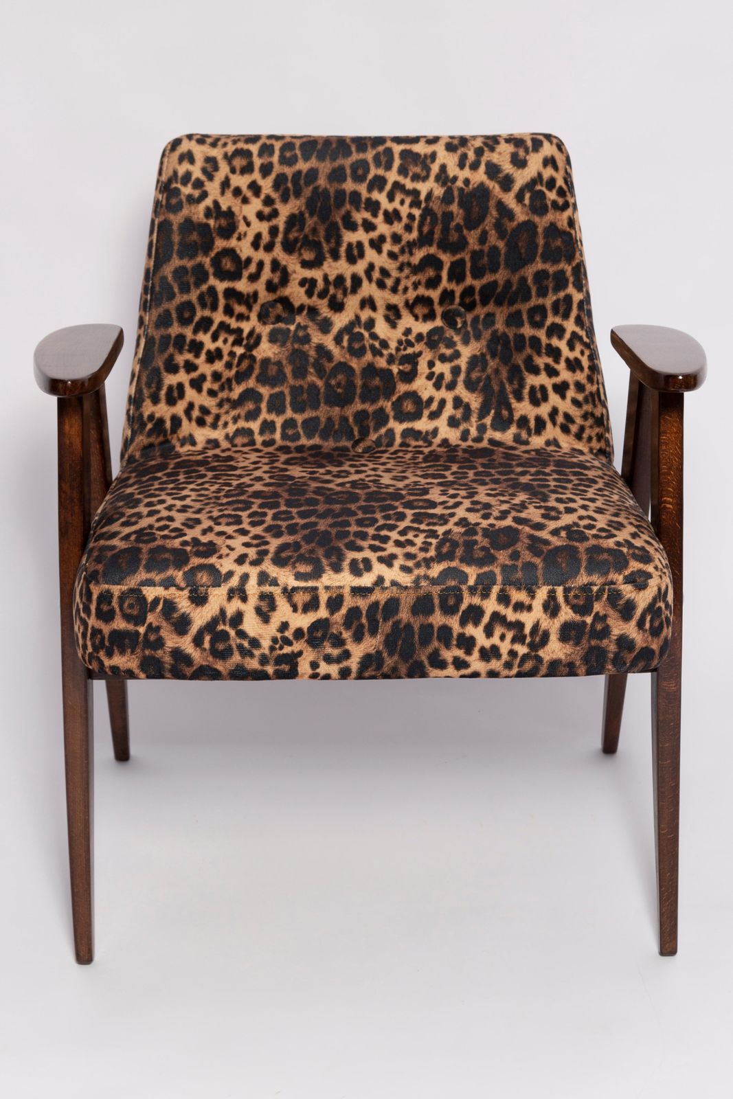 Mid Century 366 Armchair In Leopard Print Velvet, Jozef Chierowski, Europe 1960s photo 1276.0