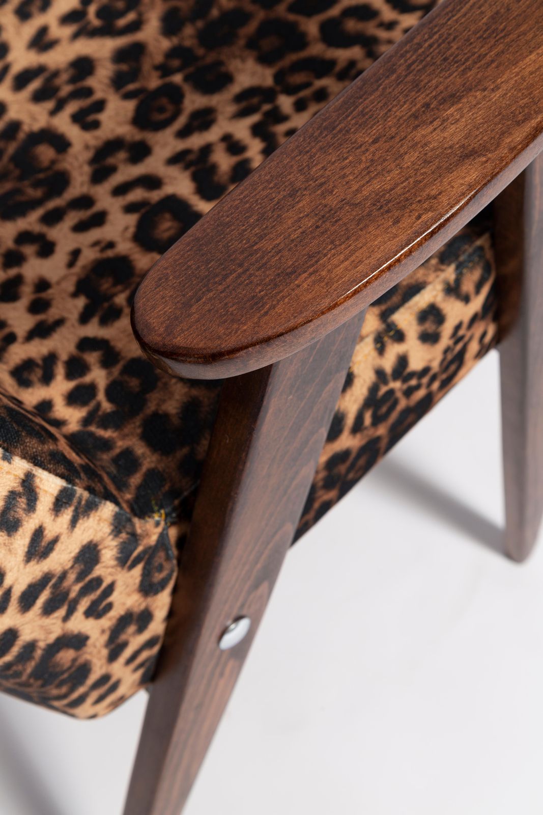 photo furniture Mid Century 366 Armchair In Leopard Print Velvet, Jozef Chierowski, Europe 1960s