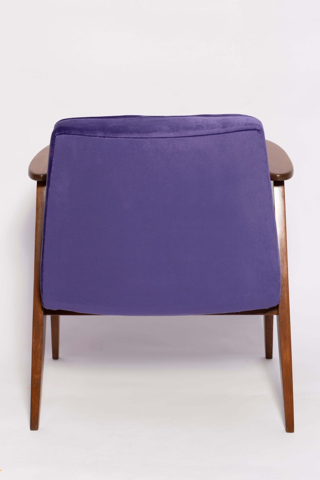 photo for sale Mid Century 366 Armchair In Purple Velvet, By Jozef Chierowski, Europe 1960s