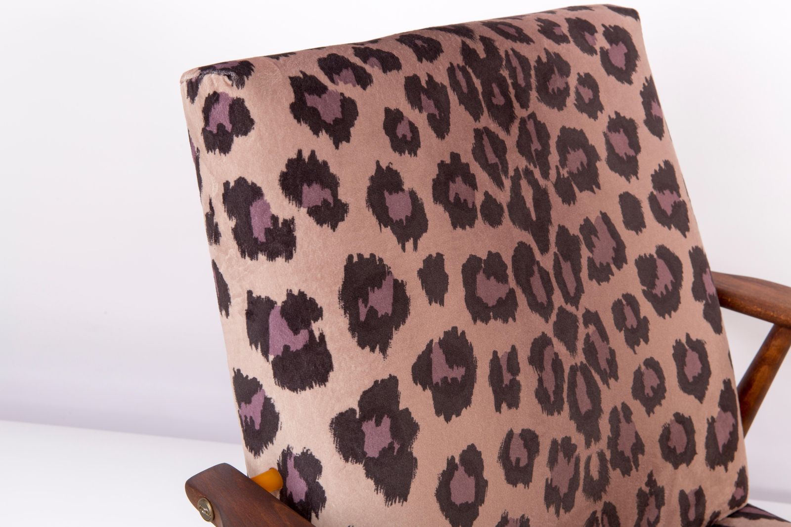 Midcentury Leopard Print Velvet Dante Armchair, H. Lis, 1960s photo Furniture