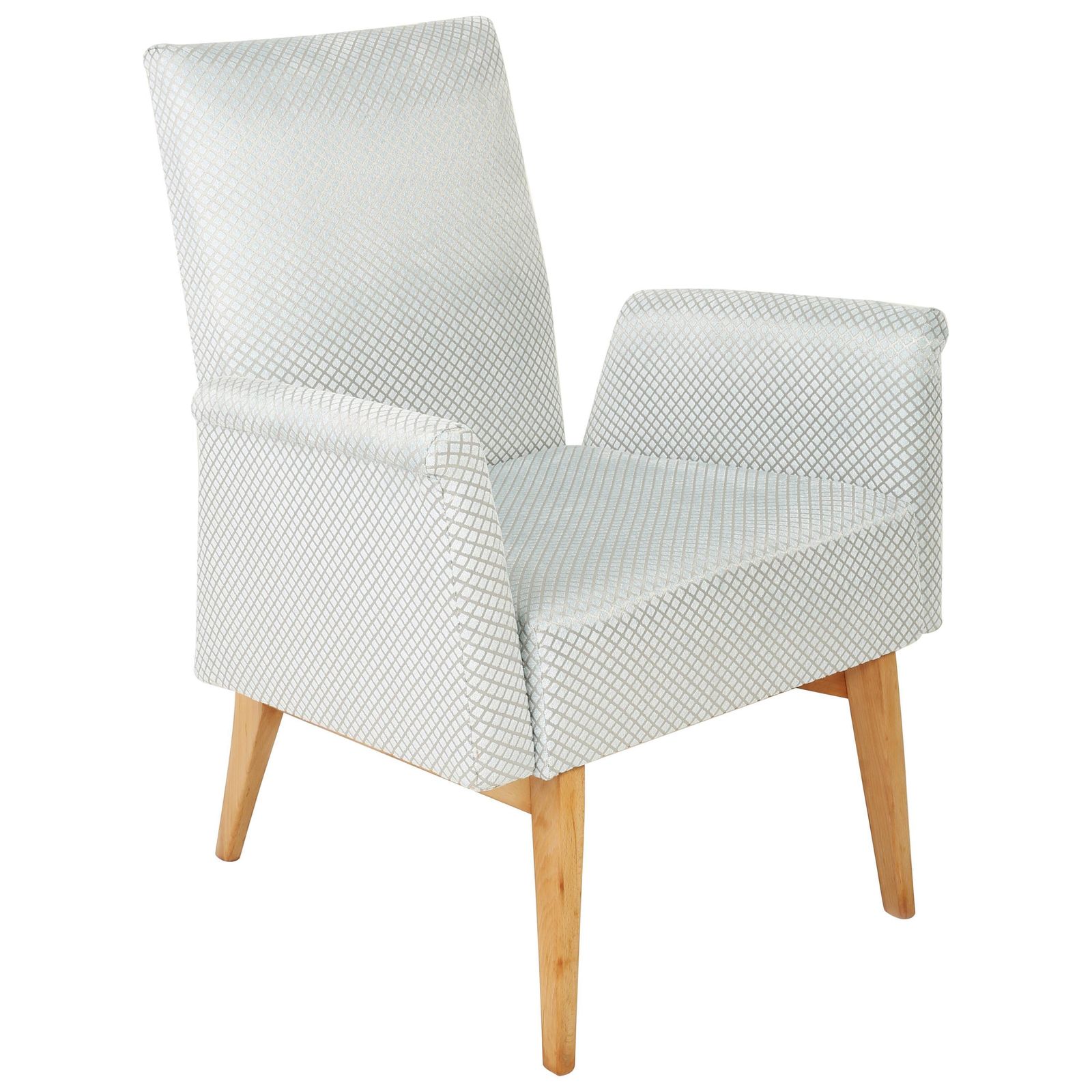 Mid Century Modern Baby Blue Velvet Club Armchair, 1960s