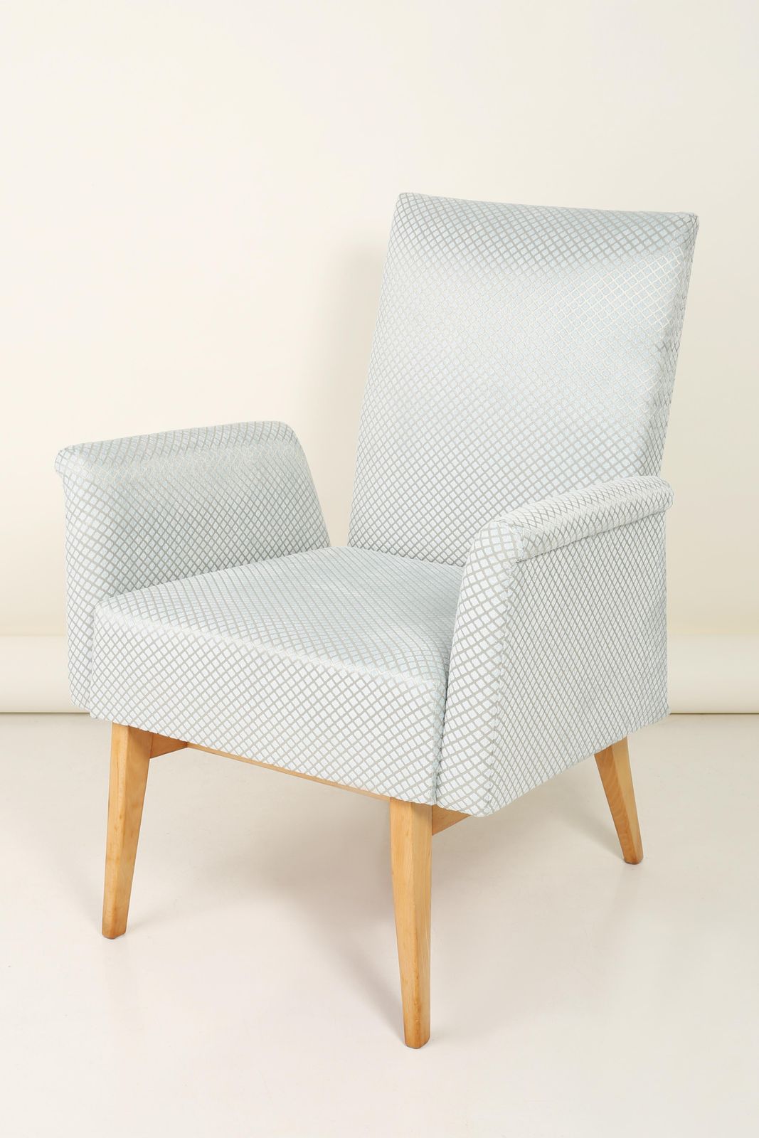 Mid Century Modern Baby Blue Velvet Club Armchair, 1960s photo Furniture