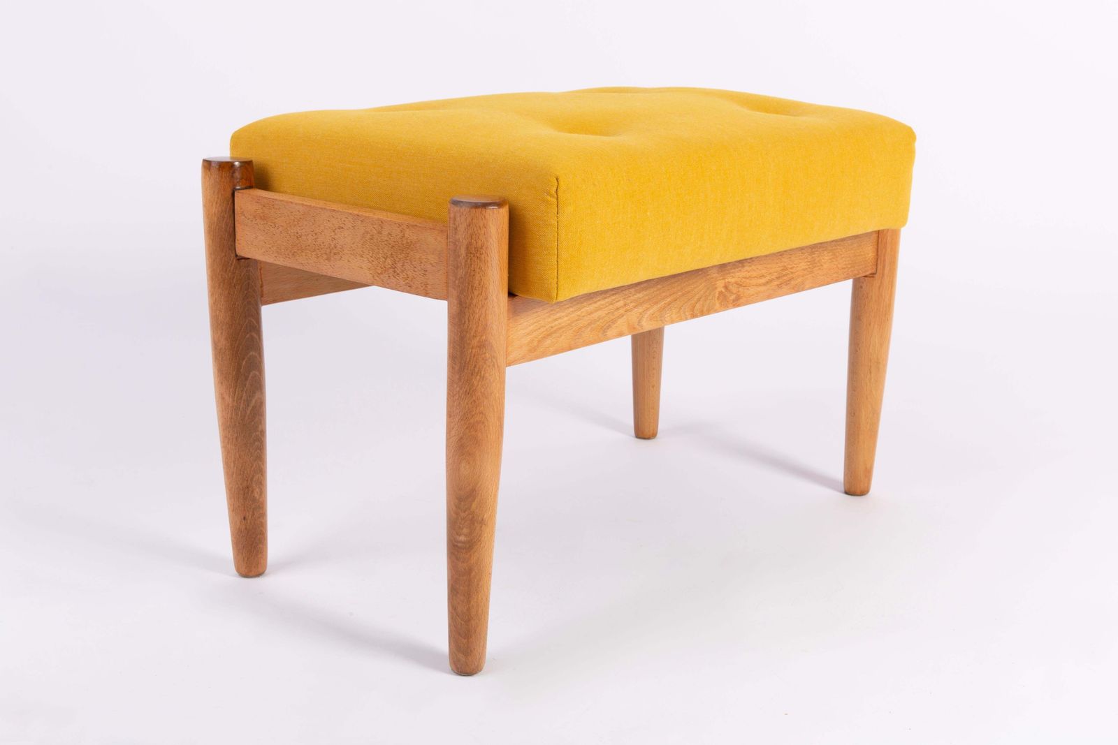 Midcentury Mustard Yellow Vintage Stool, Edmund Homa, 1960s photo 212.0