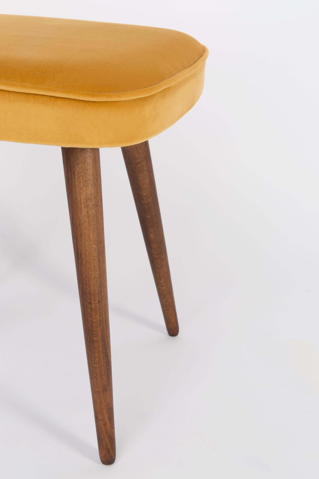 Mid Century Mustard Yellow Velvet Foot Stool, Europe, 1960s photo Furniture