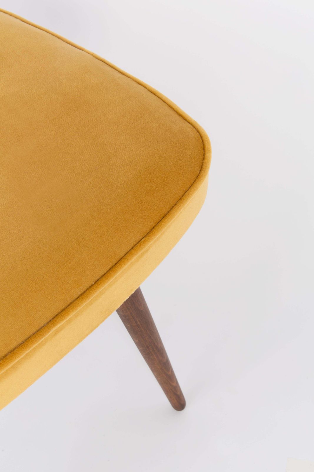 Mid Century Mustard Yellow Velvet Foot Stool, Europe, 1960s photo 213.0