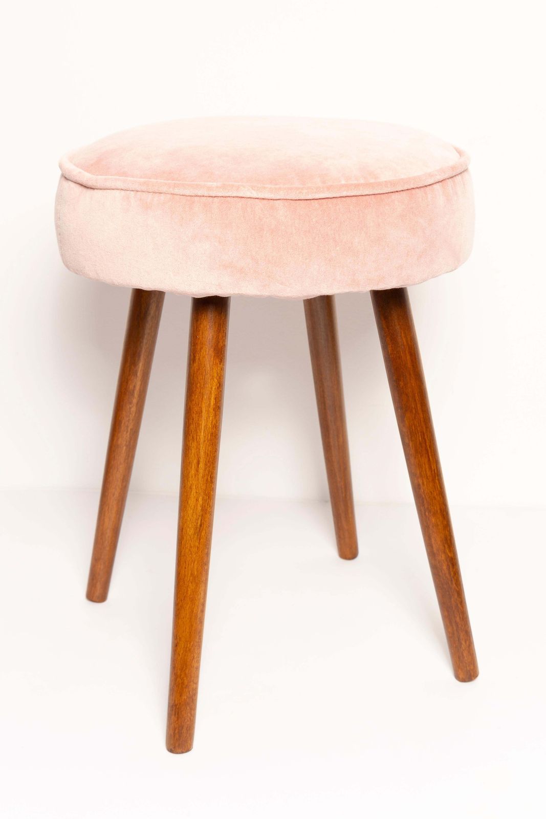 Mid Century Baby Pink Stool, Europe, 1960s photo furniture