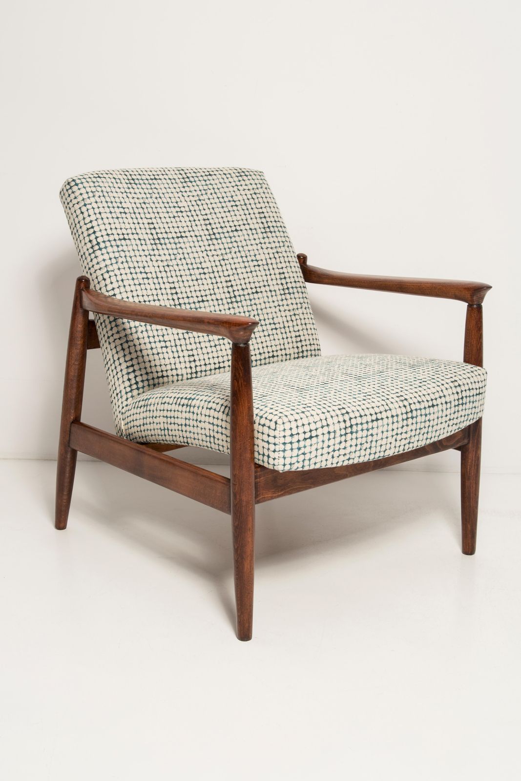 Mid Century White And Aqua Vintage Gfm 64 Armchair, Edmund Homa, Europe, 1960s photo Furniture