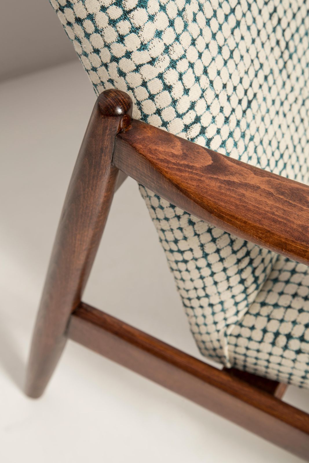 photo for sale Mid Century White And Aqua Vintage Gfm 64 Armchair, Edmund Homa, Europe, 1960s