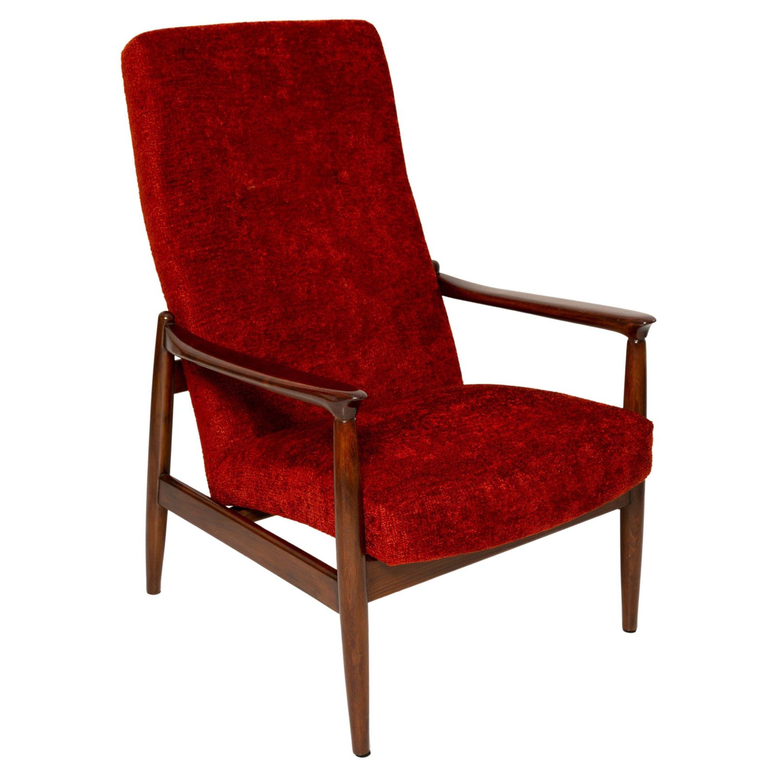 Mid Century Burgundy Red Wine Armchair Gfm 64 High, Edmund Homa, Europe, 1960s