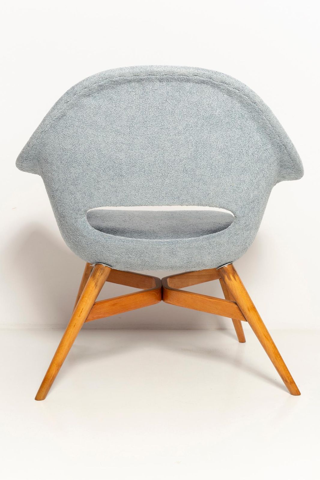 Furniture Mid Century Light Blue Shell Chair, Miroslav Navratil, Czechoslovakia, 1960s photo