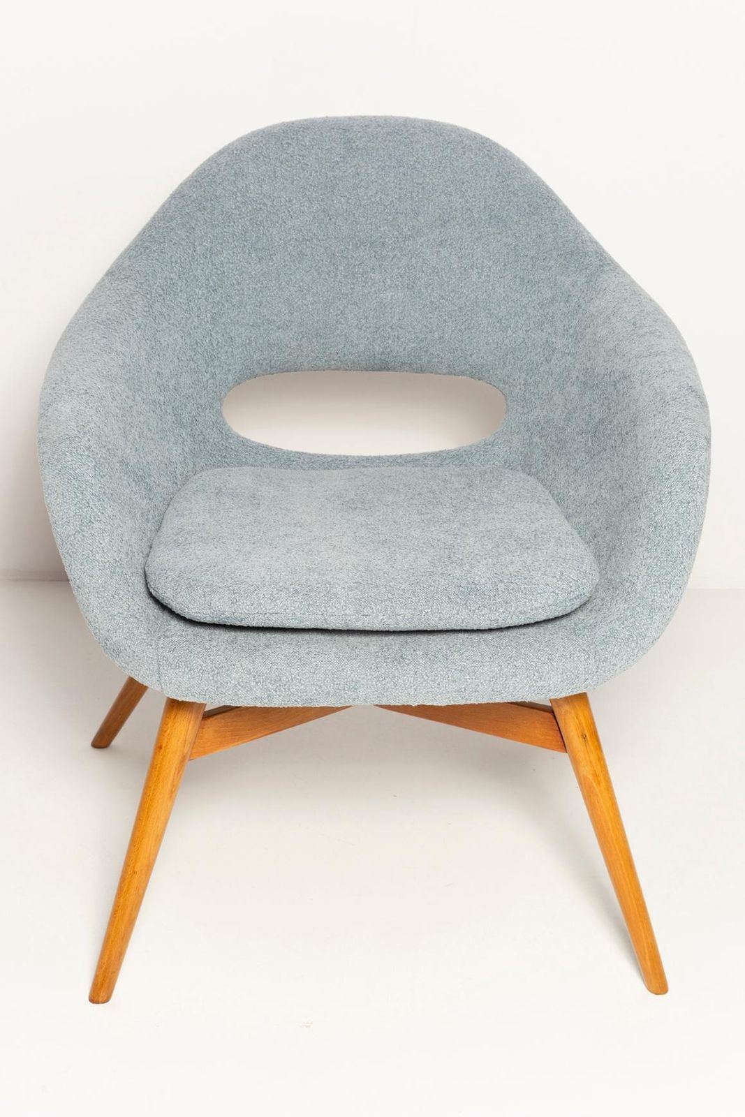 photo vinterior Mid Century Light Blue Shell Chair, Miroslav Navratil, Czechoslovakia, 1960s