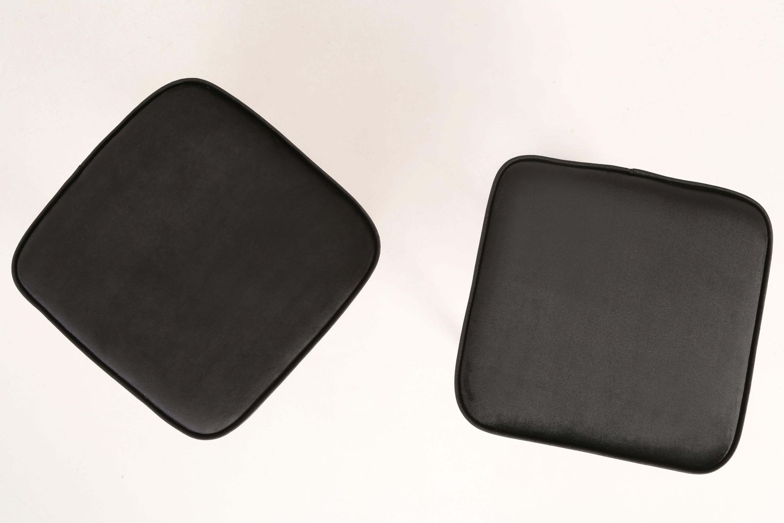 Pair Of Mini Black Velvet Stools, Europe, 1960s photo Furniture
