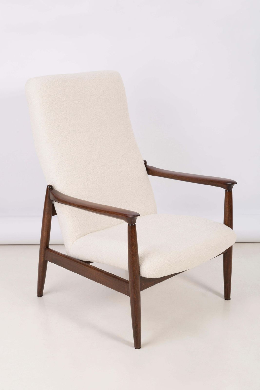 Light Crème Boucle Armchair, Gfm 64 High, Edmund Homa, 1960s photo furniture