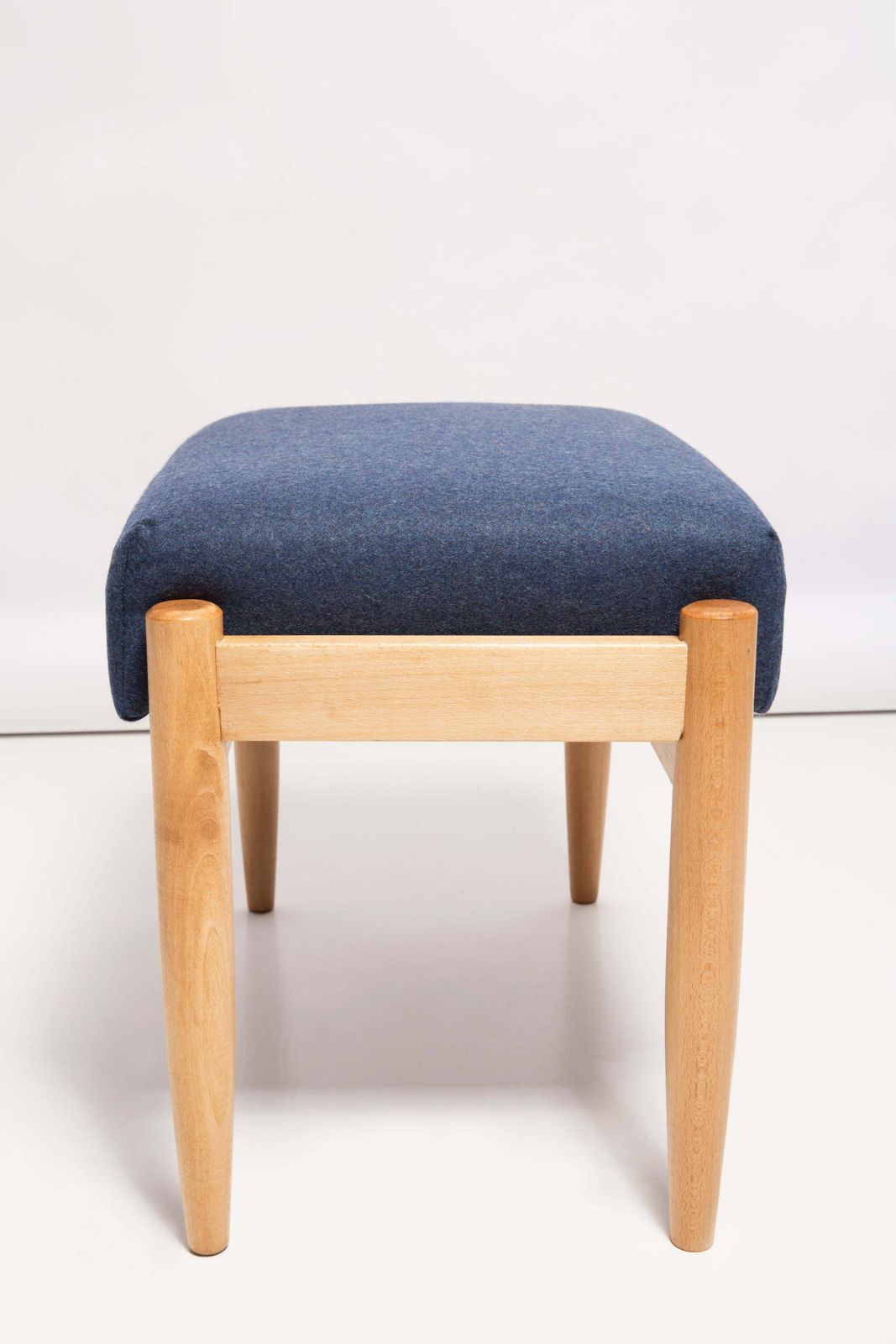 Pair Of 20th Century Navy Blue Wool Vintage Stools, Edmund Homa, 1960s photo furniture