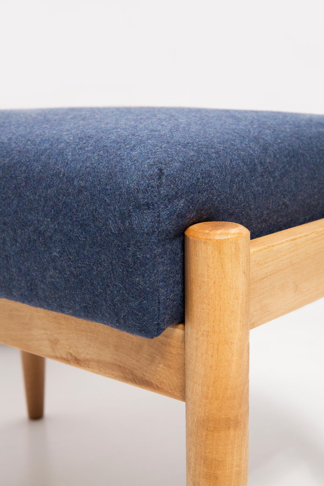 Pair Of 20th Century Navy Blue Wool Vintage Stools, Edmund Homa, 1960s photo Furniture