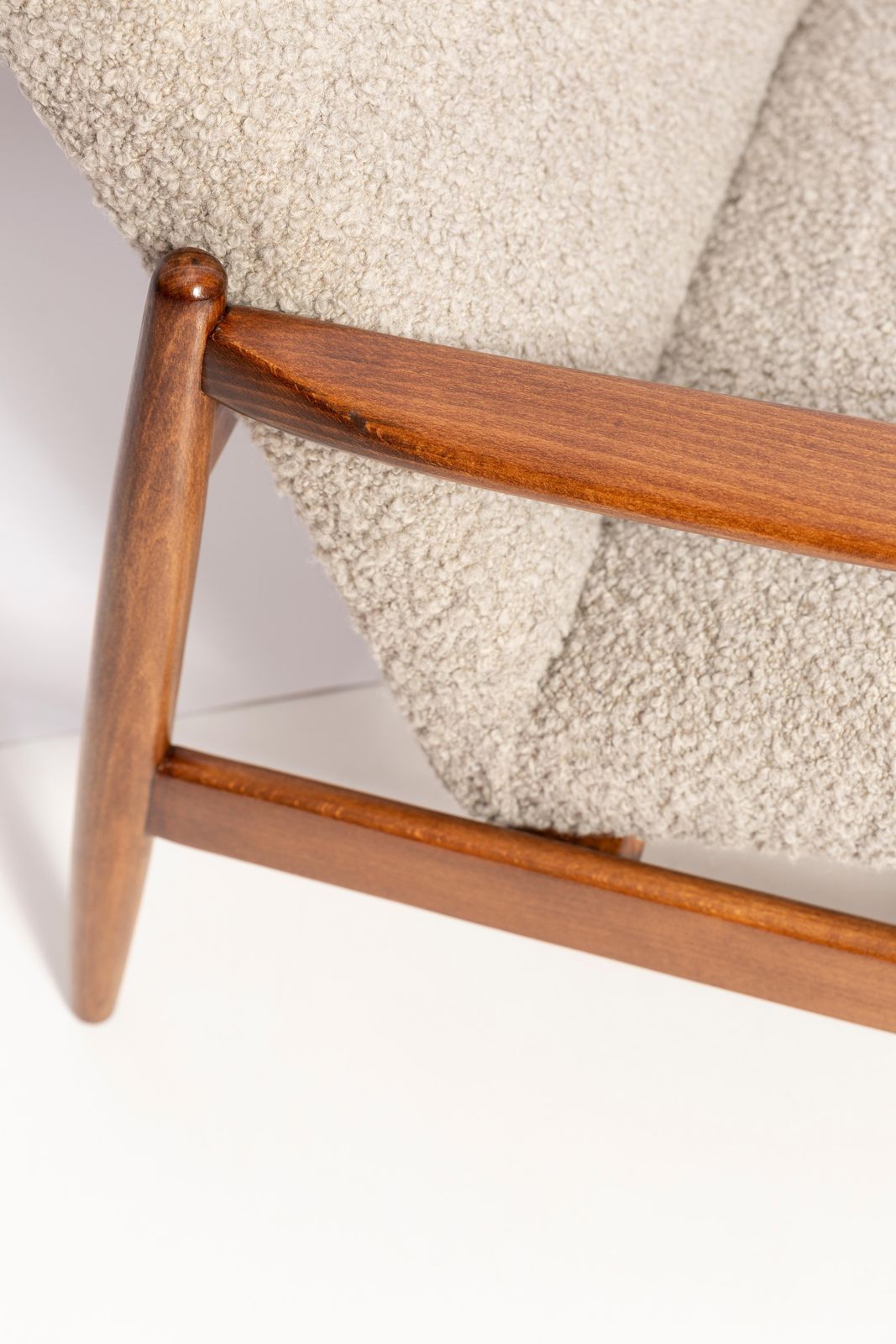 Midcentury Gray Alpaca Wool Armchair, Edmund Homa, Poland, 1960s photo buy