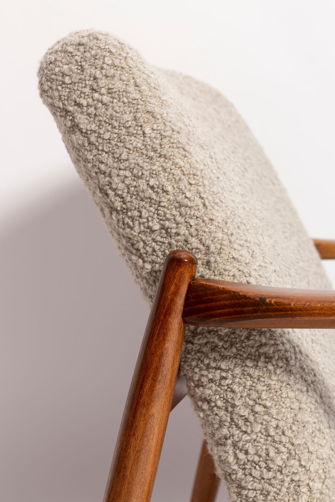 photo furniture Midcentury Gray Alpaca Wool Armchair, Edmund Homa, Poland, 1960s