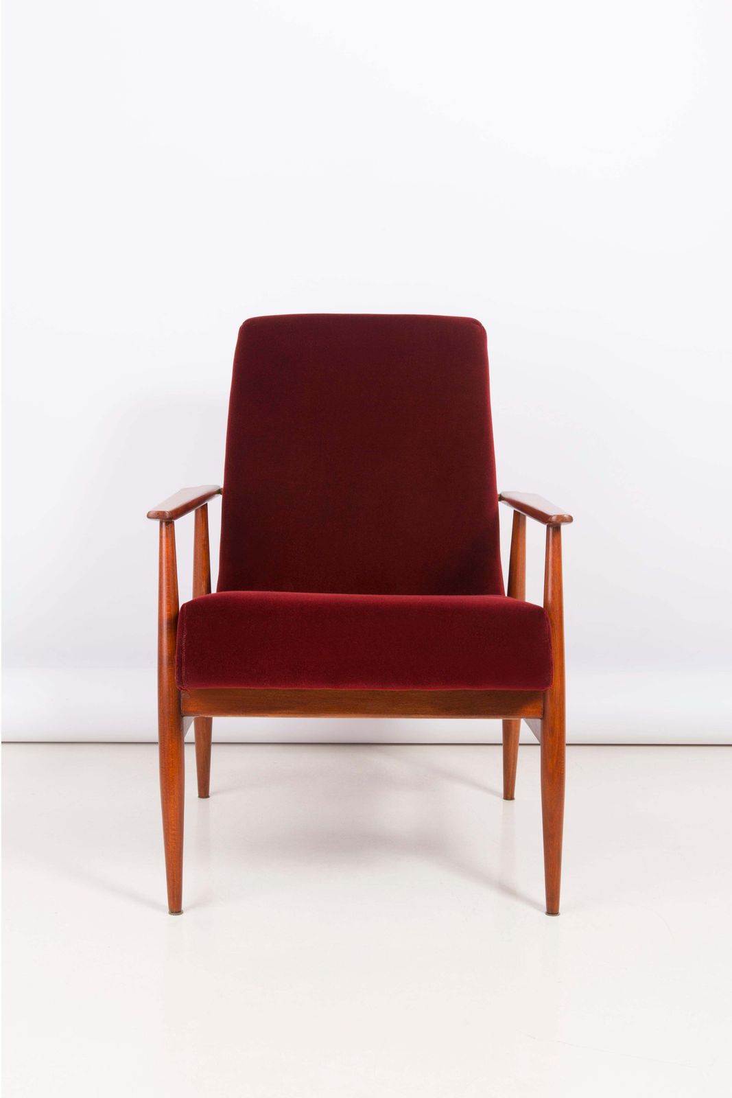 Set Of Two 20th Century Burgundy Dark Red Dante Armchairs, H. Lis, 1960s photo buy