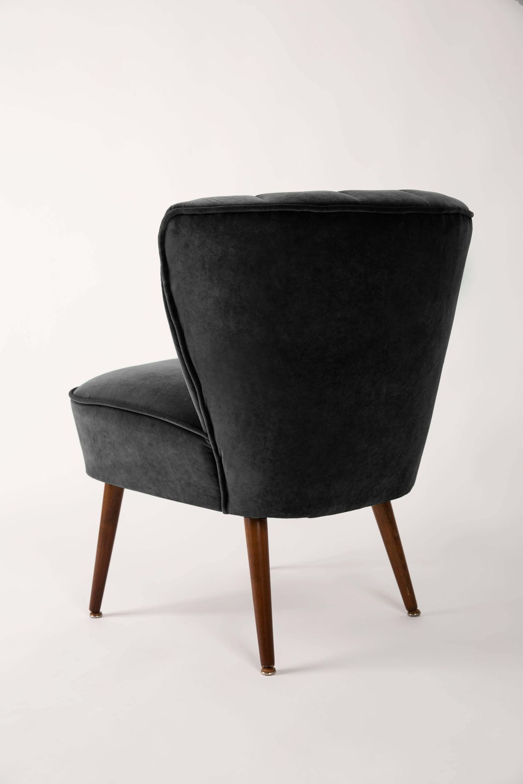 German Midcentury Black Velvet Club Armchair, 1960s photo for sale