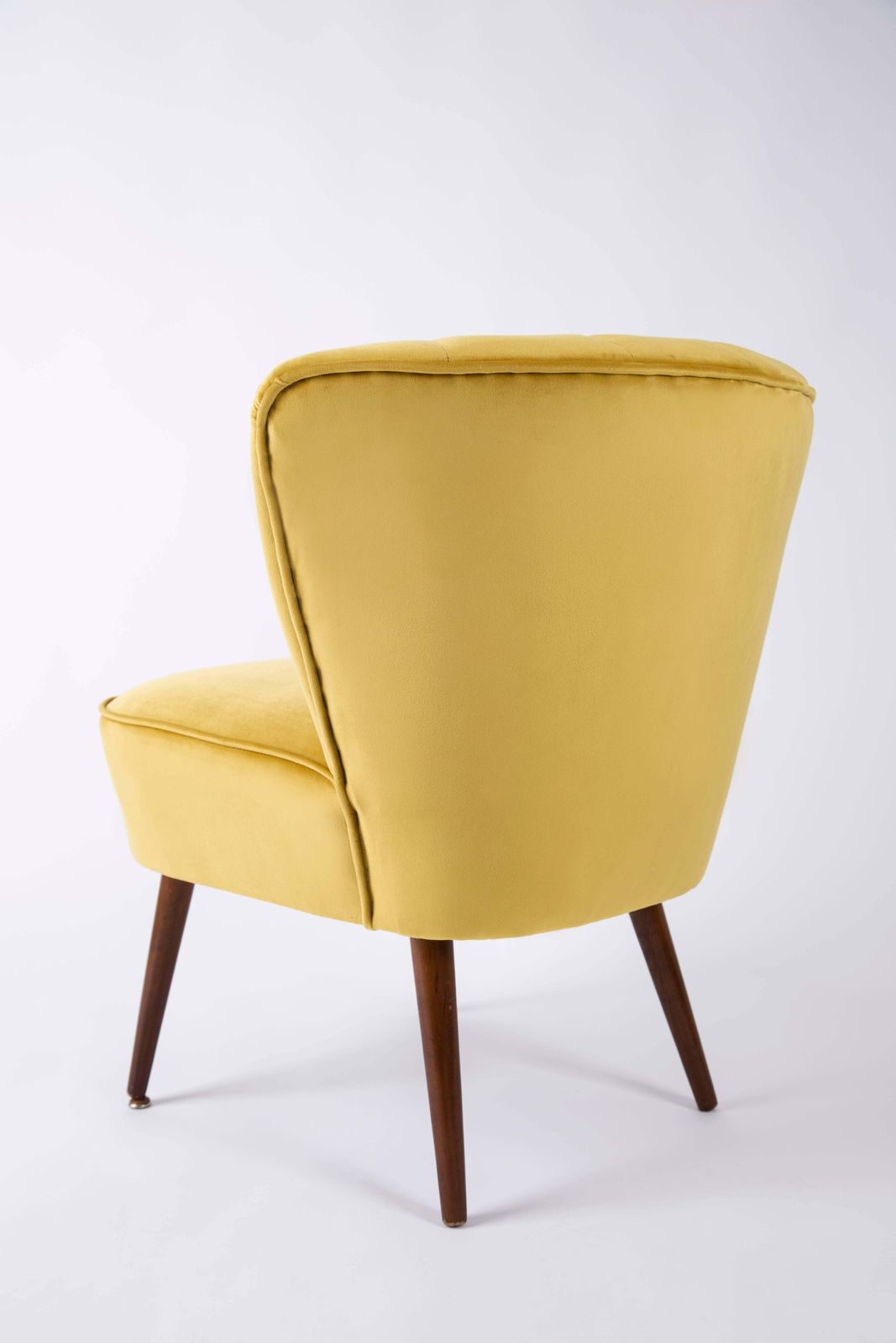 German Midcentury Yellow Velvet Club Armchair, Germany, 1960s photo for sale