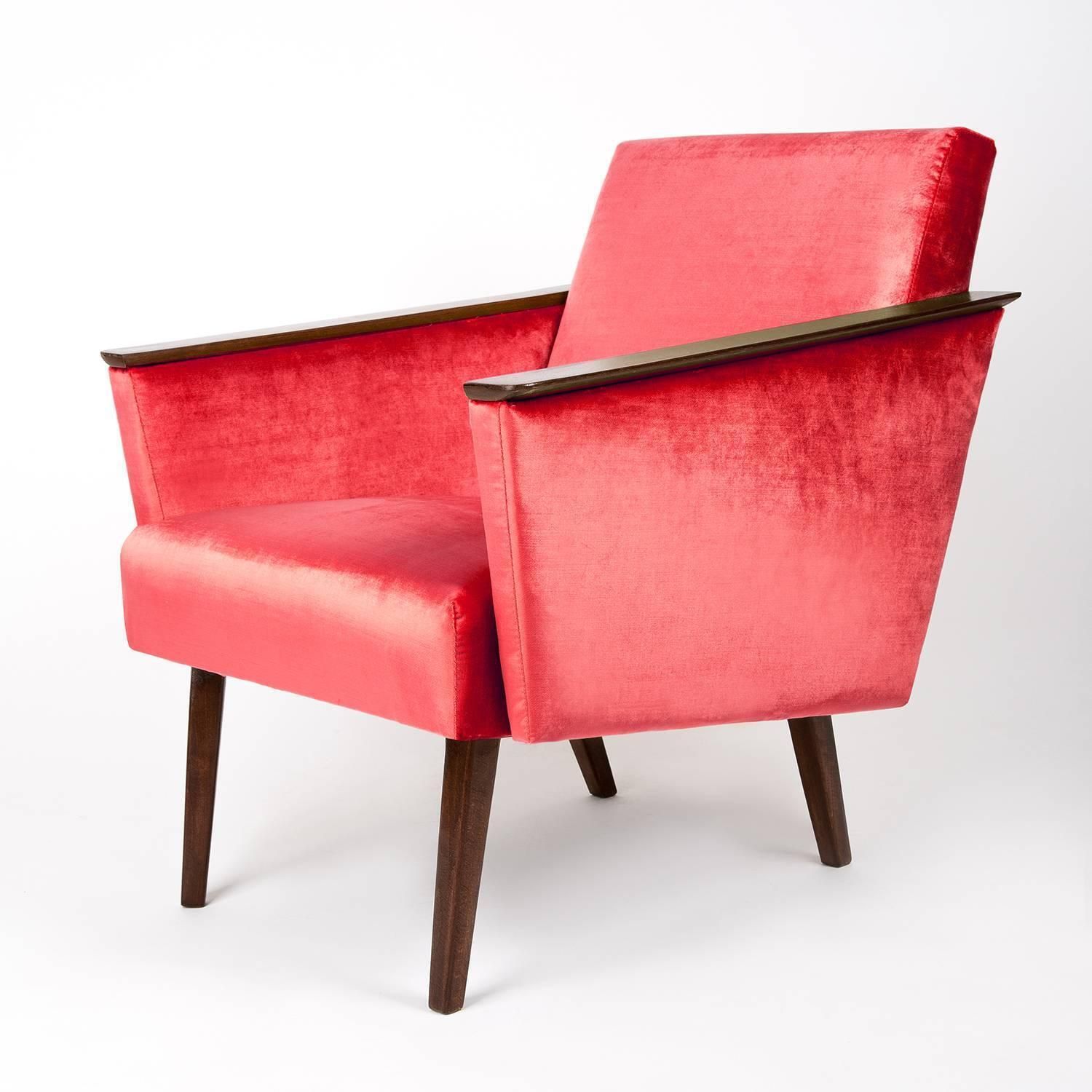Pair Of Red Armchairs, 1960s, Ddr, Germany photo buy
