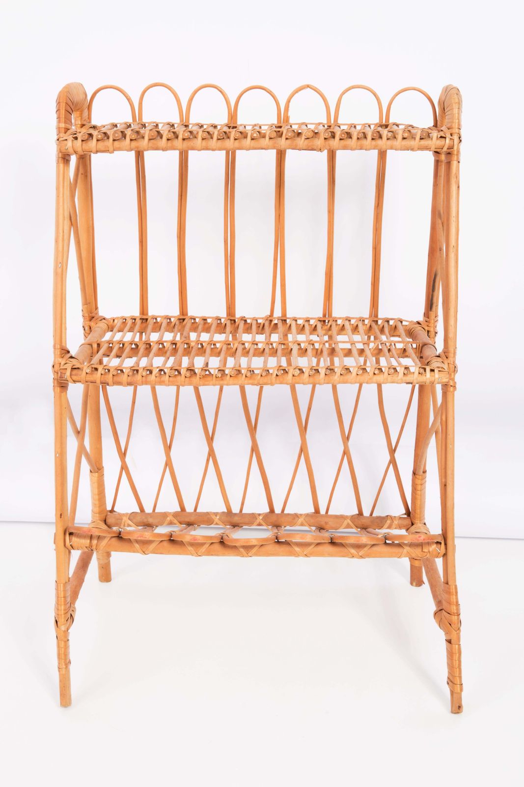 Midcentury Rattan Flowerbed Pedestal, Side Table, Germany, 1970s photo 213.0