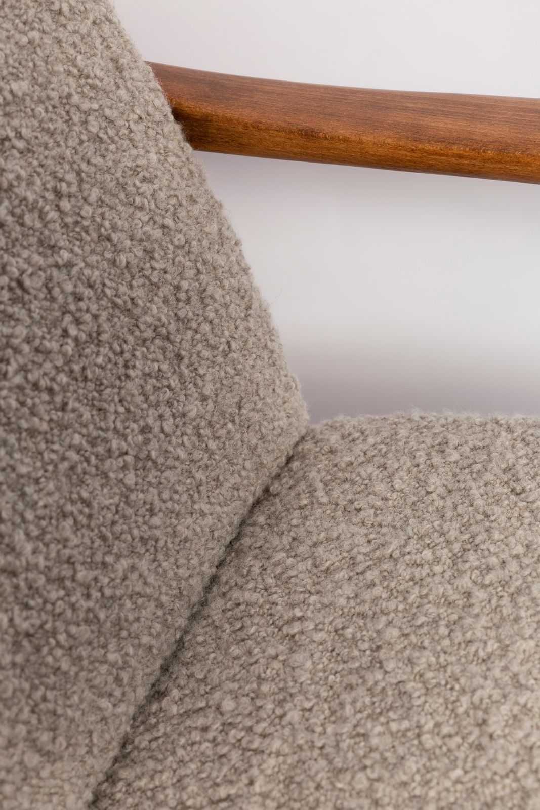 2381.0 Midcentury Gray Alpaca Wool Armchair And Stool, Edmund Homa, Poland, 1960s photo